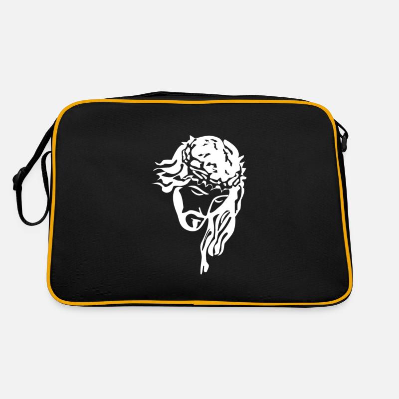 Jésus avec chapelet silhouette blanc Sac Retro