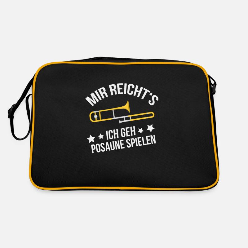 Posaune Blasmusik Blasorchester - Retro Tasche - Schwarz/Gold