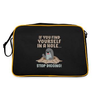 Busy Sarcastic Sarkasmus Design für Kollegen - Retro Tasche - Schwarz/Gold - Hinten