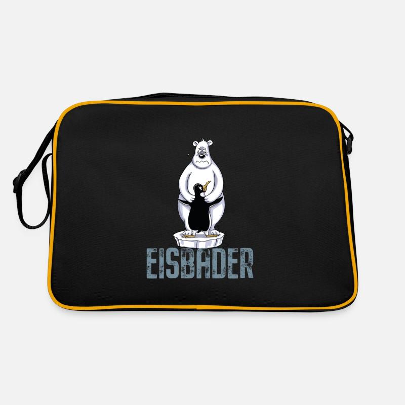 Eisbader Eisbär Pinguin Eisbaden Sauna Spa Eis Retro Tasche
