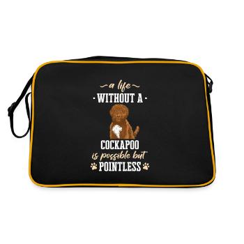 Cockapoo Dog - Retro Bag - black/gold - Back