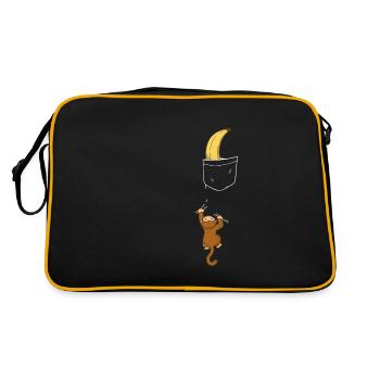 Monkey Monkey Animal Gorilla Chimpanzee - Retro Bag - black/gold - Back