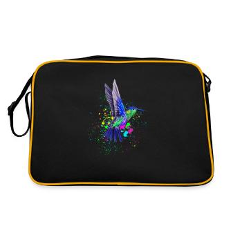 Hummingbird Hummingbird Bird Hummingbird Animal - Retro Bag - black/gold - Back
