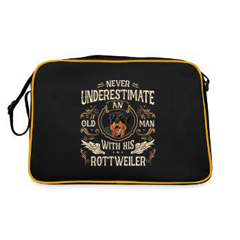 Chien Rottweiler - Sac Retro - noir/or - Dos
