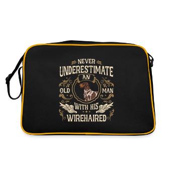 German Wirehair Dog - Retro Bag - black/gold - Back