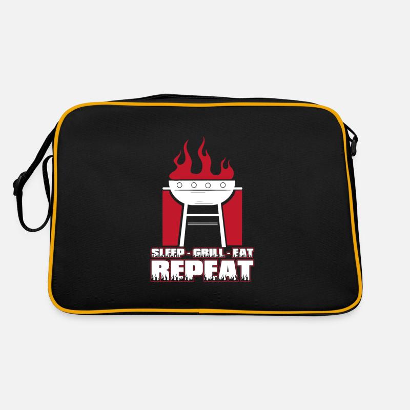 Grill Grillen Griller BBQ Barbecue Retro Bag
