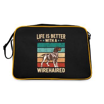 German Wirehair Dog - Retro Bag - black/gold - Back
