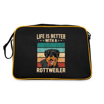 Chien Rottweiler - Sac Retro - noir/or - Dos