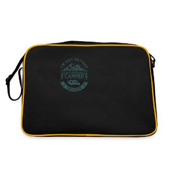 Ich bin kein pensionierter Camper Fahrer papy Campingwagen - Retro Tasche - Schwarz/Gold - Hinten