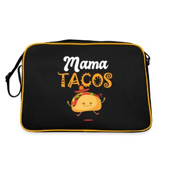 mama taco tacos Taco Tacos Mexican cuisine - Retro Bag - black/gold - Back