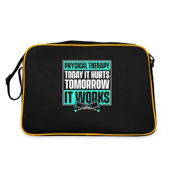 Physiotherapie Therapeut Assistent - Retro Tasche - Schwarz/Gold - Hinten