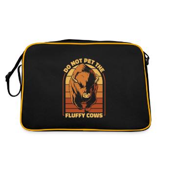 Bison Büffel Bulle Buffalo Bisons - Retro Tasche - Schwarz/Gold - Hinten