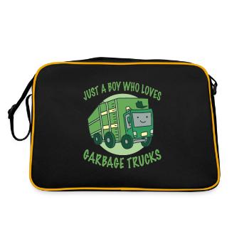 Garbage Truck Garbage Truck Garbage Man Garbage Recycling - Retro Bag - black/gold - Back