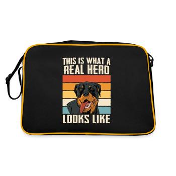 Chien Rottweiler - Sac Retro - noir/or - Dos