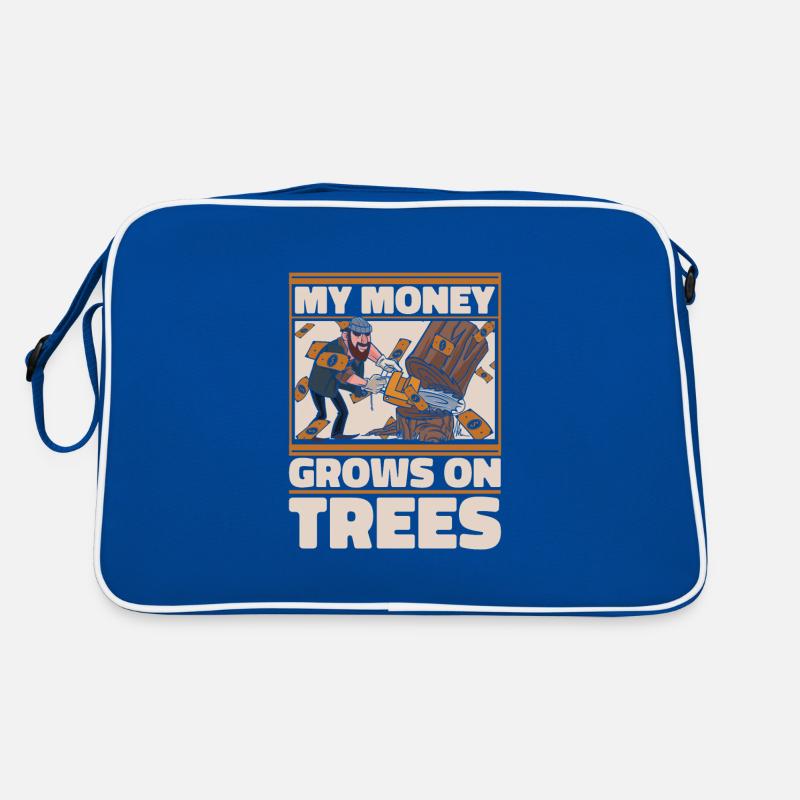 Lumberjack Whale Worker Chainsaw Axe Retro Bag
