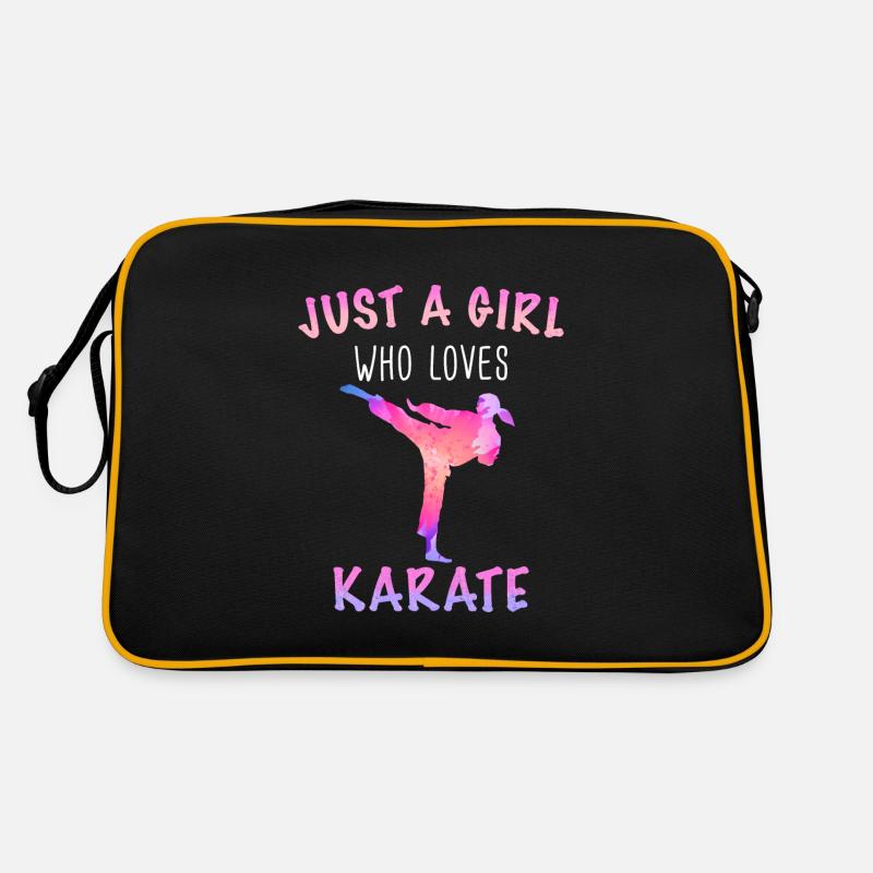 Karate Karatekämpfer Kampfkunst Retro Tasche