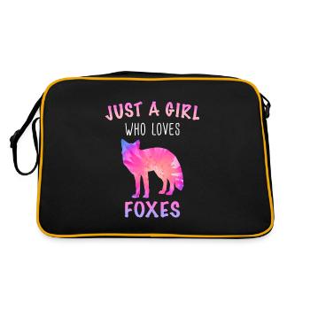 Fox Foxes Animal - Retro Bag - black/gold - Back