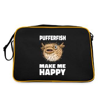 Puffer fish Puffer fish Fish Ocean Animal - Retro Bag - black/gold - Back