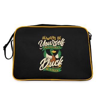 Canard Oiseau Oiseau Animal Charlatan - Sac Retro - noir/or - Dos