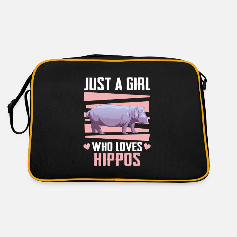 Nilpferd Nilpferde Tier Retro Tasche