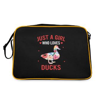 Canard Oiseau Oiseau Animal Charlatan - Sac Retro - noir/or - Dos