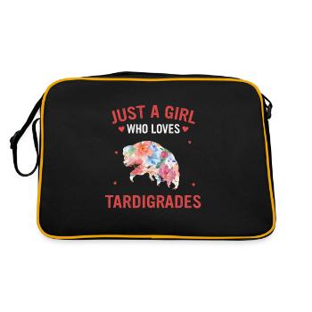 Bärtierchen - Retro Tasche - Schwarz/Gold - Hinten