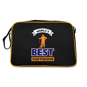 World's Best Custodian - Retro Bag - black/gold - Back
