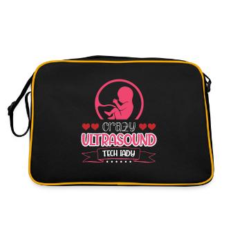 Crazy Ultrasound Tech Lady - Retro Bag - black/gold - Back