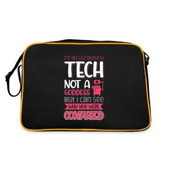 Im an Ultrasound Tech not a goddess - But i can - Retro Bag - black/gold - Back