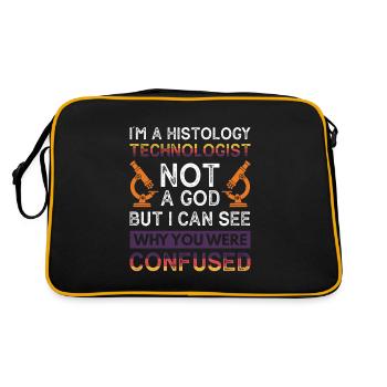 Je suis un technologue en histologie, pas un dieu - Mais je - Sac Retro - noir/or - Dos
