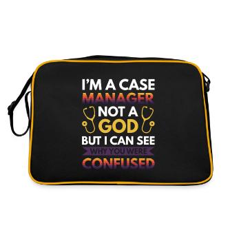 Ich bin ein Case Manager, kein Gott - Aber ich kann sehen, warum - Retro Tasche - Schwarz/Gold - Hinten