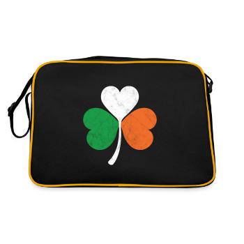 Trèfle du drapeau irlandais - Sac Retro - noir/or - Dos