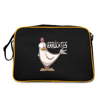 Poulet fou Poulet drôle Fermier cadeau fou - Sac Retro - noir/or - Dos