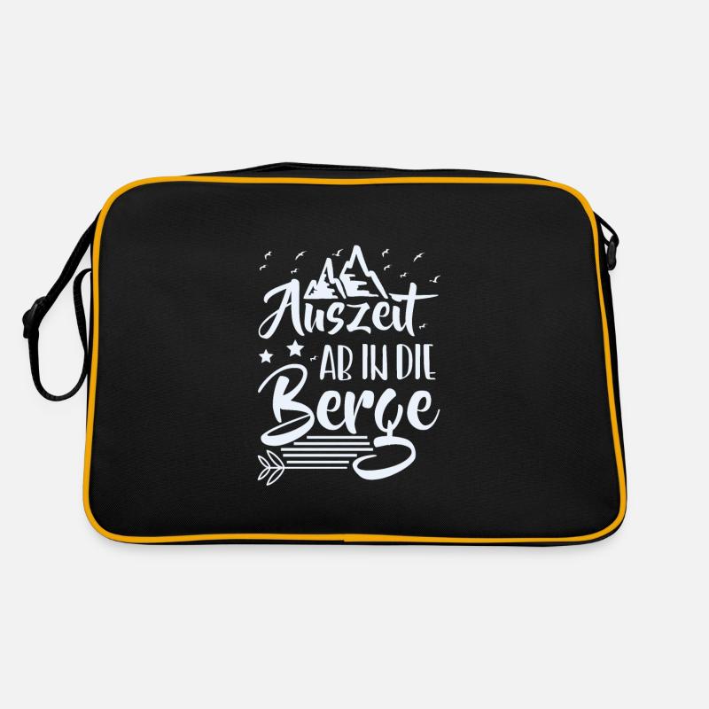 Berge - Retro Tasche - Schwarz/Gold