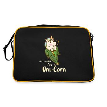 Unicorn unicorn uni-corn - Retro Bag - black/gold - Back