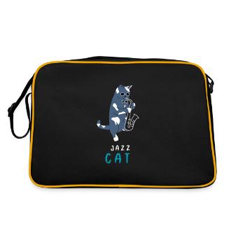 Chat avec instrument de musique jazz cadeau saxophone - Sac Retro - noir/or - Dos