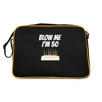 BLOW ME I'm 50th birthday - Retro Bag - black/gold - Back