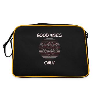 Hippie Good Vibes Only psychedelic reggae motif - Retro Bag - black/gold - Back
