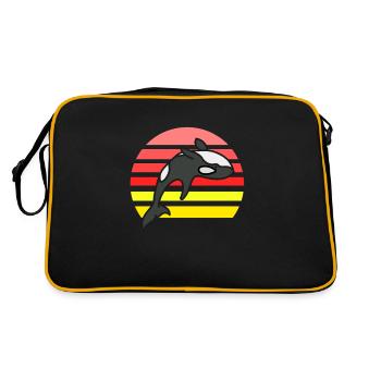 Orca coucher de soleil rétro - Sac Retro - noir/or - Dos