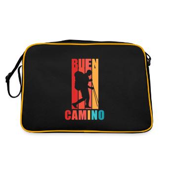 Buen Camino hommes comme pèlerins sur le Chemin de Saint-Jacques - Sac Retro - noir/or - Dos