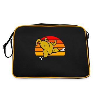 Poulet rôti au coucher du soleil - Sac Retro - noir/or - Dos