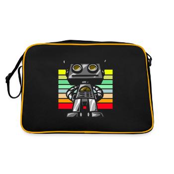 Robot coucher de soleil rétro - Sac Retro - noir/or - Dos