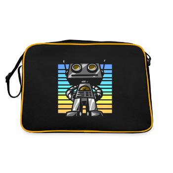 Robot coucher de soleil rétro - Sac Retro - noir/or - Dos