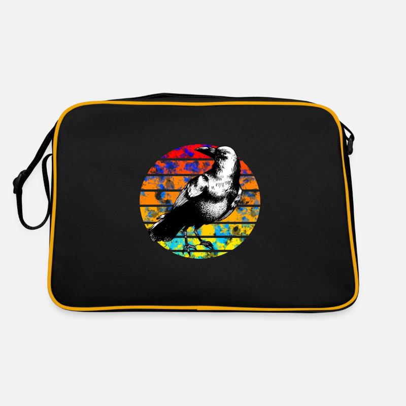 Corbeau retro coucher du soleil Sac Retro