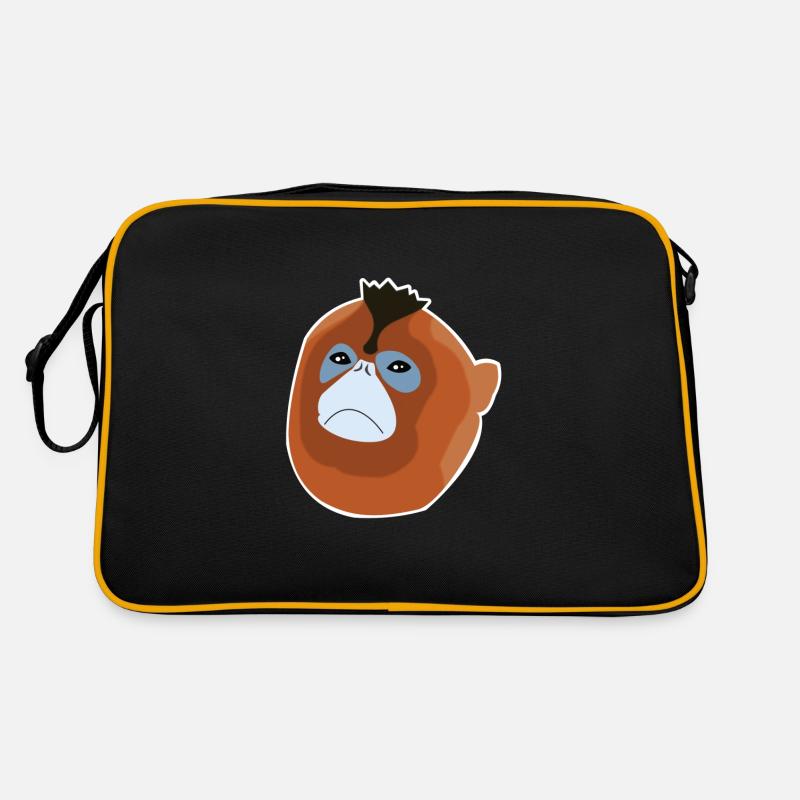 Stumpfnasenaffe Affe Affenart Retro Tasche