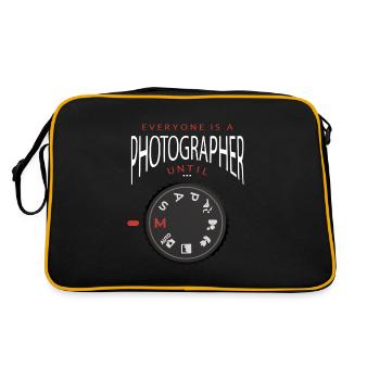 Everyone is a photographer until ... - Retro Tasche - Schwarz/Gold - Hinten