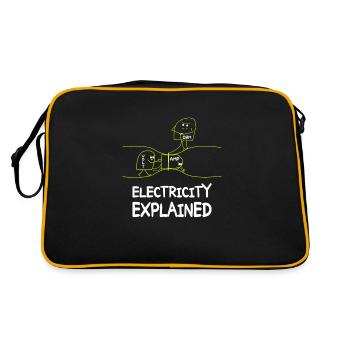 Electricity explains electronics technician Electrician - Retro Bag - black/gold - Back