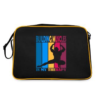 Building Muscles is My Therapy - Retro Bag - black/gold - Back