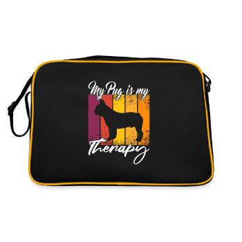 My Pug is my therapy - Retro Bag - black/gold - Back