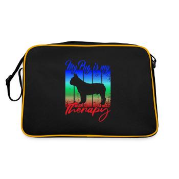 My Pug is my therapy - Retro Bag - black/gold - Back